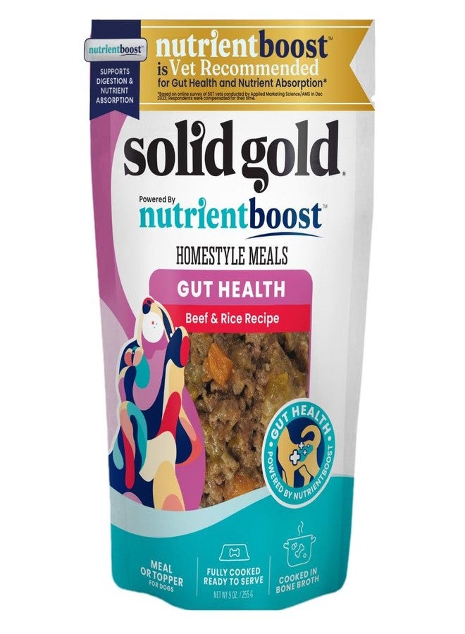 Solid Gold Homestyle Meals Wet Dog Food - Soft Food for Dogs w/Beef, Bone Broth & Superfoods for Gut Health Support - Dog Toppers for Dry Kibble - Fresh Refrigerated Full Meal Replacement - 9oz/6ct - Image 1